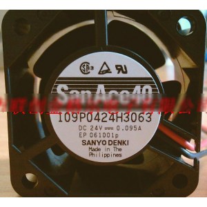 Sanyo 109P0424H3063 24V 0.095A 2wires Cooling Fan