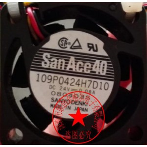 SANYO 109P0424H7D10 24V 0.08A 3wires cooling fan
