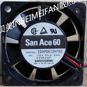 Sanyo 109P0612H702 12V 0.09A 2wires Cooling Fan