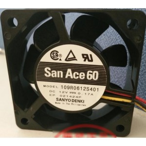 Sanyo 109R0612S401 12V 0.17A 3wires Cooling Fan