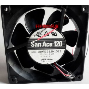 Sanyo 109R1212H1021 12V 0.52A 2wires Cooling Fan