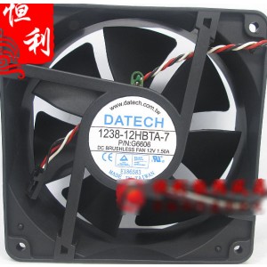 JMC DATECH 1238-12HBTA-7 12V 1.5A 3wires Cooling Fan
