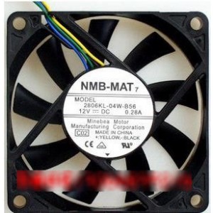 NMB 2806KL-04W-B56 12V 0.28A 4wires Cooling Fan