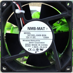 NMB 3615KL-04W-B59 12V 0.6A 3wires Cooling Fan-- used