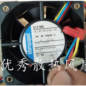 Ebmpapst 612MS 12V 1.3W 3wires Cooling Fan