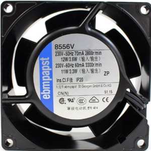 Ebmpapst 8556V 230V 70/60mA 12/11W Cooling Fan