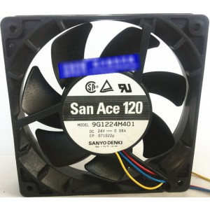 Sanyo 9G1224M401 24V 0.08A 3wires Cooling Fan