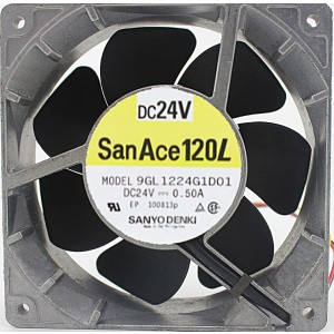 Sanyo 9GL1224G1D01 24V 0.5A 2wires 3wires Cooling Fan