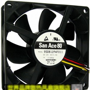 Sanyo 9S0812P4F011 12V 0.13A 4wires Cooling Fan