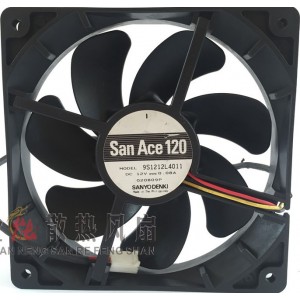 Sanyo 9S1212L4011 12V 0.08A 3wires Cooling Fan - Used/ Refurbished