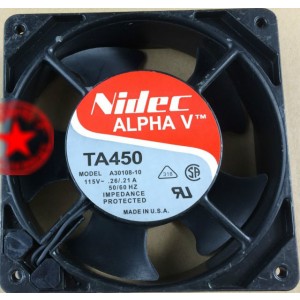 Nidec A30108-10 115V 0.26/0.21A 2wires cooling fan