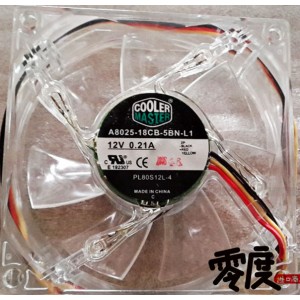 CoolerMaster A8025-18CB-5BN-L1 12V 0.21A 3wires Cooling Fan