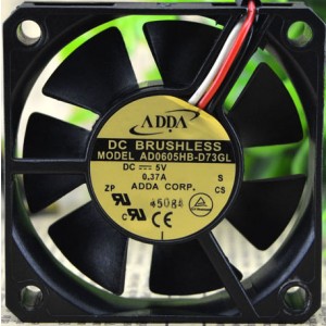 ADDA AD0605HB-D73GL 5V 0.37A 1.1W 3wires Cooling Fan