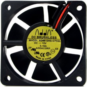 ADDA AD0612HS-C70GL 12V 0.16A  2wires Cooling Fan