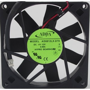 ADDA AD0812LX-D70 12V 0.09A 2wires cooling fan