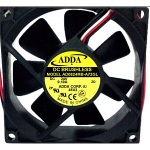ADDA AD0824MB-A72GL 24V 0.10A 3wires cooling fan
