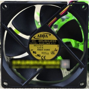 ADDA AD0912MB-A72GL 12V 0.17A 3wires cooling fan