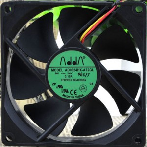 ADDA AD0924HX-A72GL 24V 0.15A 3.6W 3wires Cooling Fan