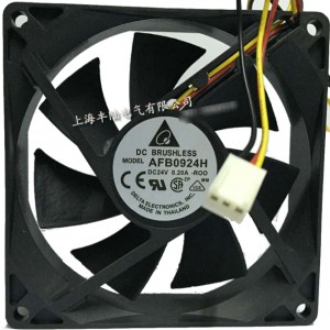 DELTA AFB0924H 24V 0.2A 2.4W 3wires Cooling Fan