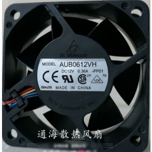 DELTA AUB0612VH 12V 0.36A 4wires Cooling Fan