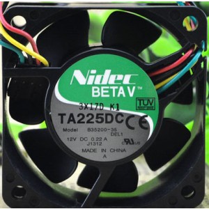 Nidec B35200-35 12V 0.22A 4wires Cooling Fan