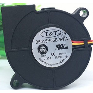 T&T B5015H05B-WFA 5V 0.35A 3wires cooling fan