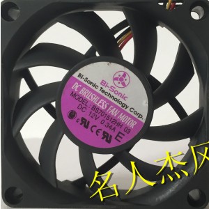 Bi-Sonic BS701512HH 12V 0.34A 3wires Cooling Fan