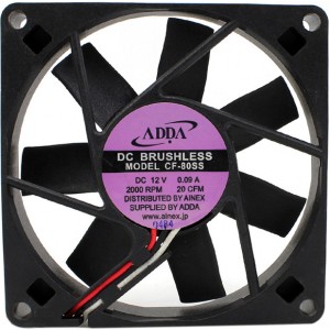 ADDA CF-80SS 12V 0.09A 3wires cooling fan