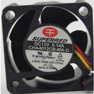 SuperRed CHA4012CB-MA-O 12V 0.14A 3wires Cooling Fan