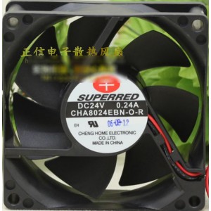 SuperRed CHA8024EBN-O-R 24V 0.24A 2wires Cooling Fan