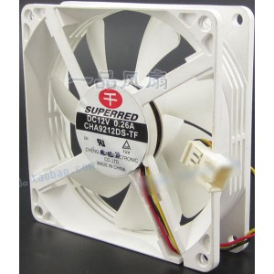 SuperRed CHA9212DS-TF 12V 0.26A 3wires Cooling Fan