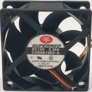SuperRed CHD6012ES-A 12V 0.3A 3wires Cooling Fan