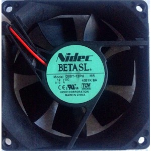 Nidec D08T-12PH 12V 0.13A 3wires Cooling Fan