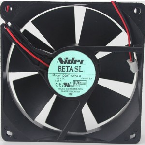 Nidec D09T-12PG 12V 0.25A 2wires Cooling Fan