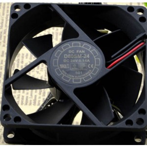 Yate Loon D80SM-24 24V 0.14A 2 wires Cooling Fan