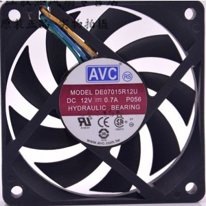 AVC DE07015R12U 12V 0.7A 3wires Cooling Fan