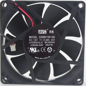 AVC DS08015R12M 12V 0.48A 3wires Cooling Fan