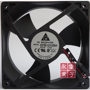 DELTA EFB1212SH  -F00 12V 0.75A 2wires 3wires Cooling Fan
