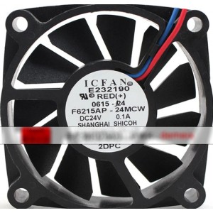 ICFAN F6215AP-24MCW 24V 0.1A 2 wires Cooling Fan