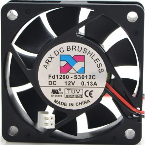 Y.S.TECH FD1260-S3012C 12V 0.13A 2wires cooling fan