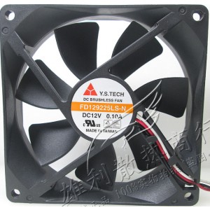 Y.S.TECH FD129225LS-N 12V 0.10A 3wires cooling fan