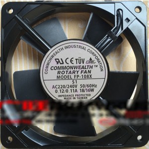 ROTARY FAN FP-108X 220/240V 0.12/0.11A 18/16W 2 wires Cooling Fan