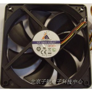 GT GT12025-EDLA1 : 12V 0.12A 3wires cooling fan