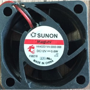 SUNON HA40201V4-0000-999 12V 0.6W 2wires cooling fan