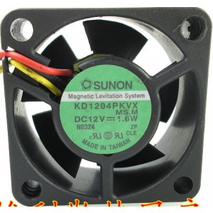 SUNON KD1204PKVX 12V 1.6W 3wires Cooling Fan