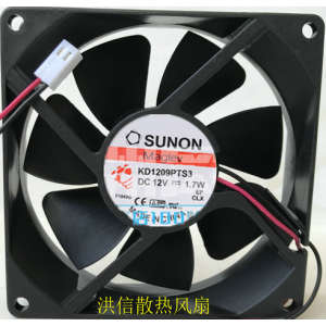 SUNON KD1209PTS3 12V 1.7W 2wires cooling fan