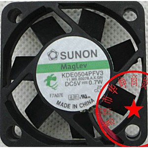 SUNON KDE0504PFV3 5V 0.7W 2wires Cooling Fan