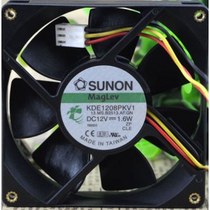 SUNON KDE1208PKV1 12V 1.6W 3wires cooling fan