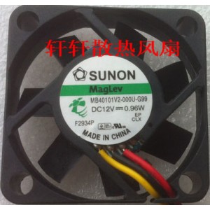 SUNON MB40101V2-000U-G99 12V 0.96W 3wires cooling fan