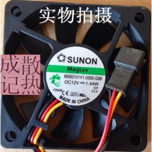 SUNON MB60101V1-0000-G99 12V 1.44W 3wires cooling fan